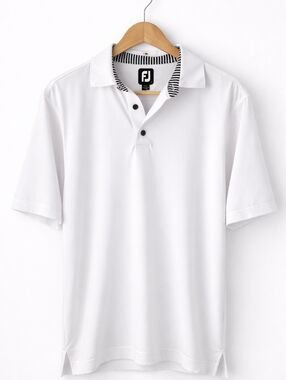 FootJoy FJ Golf Polo Shirt Men’s Medium White Performance Stretch Short Sleev